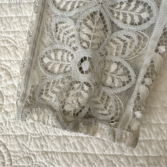 For Love and Lemons Lace Crop Top Shirt Silver Gray - Picture 6 of 16